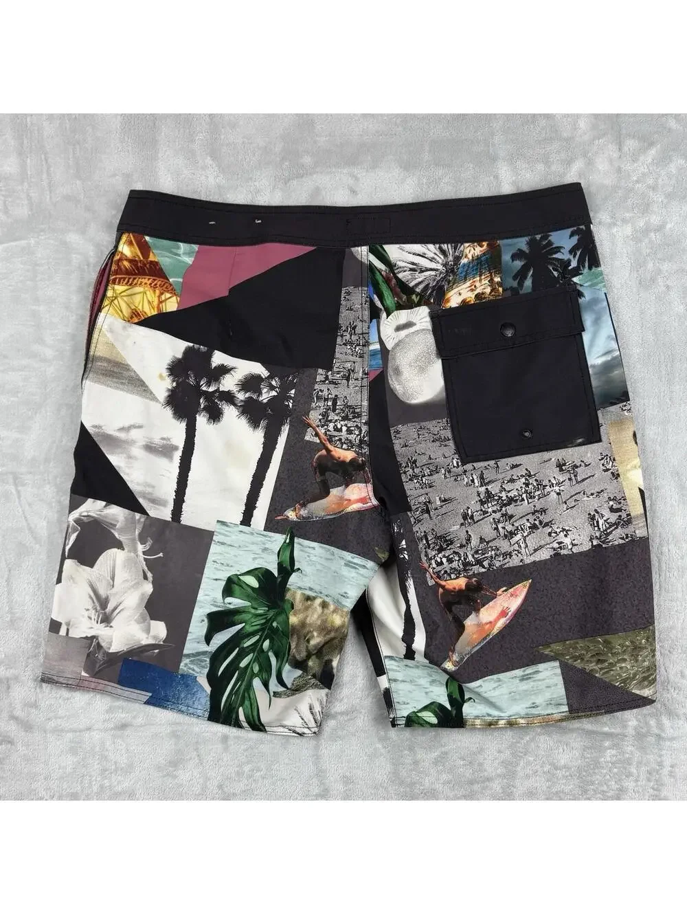 Y2K American Eagle Outfitters Board Shorts Vibrant College Tropical Men L Surf